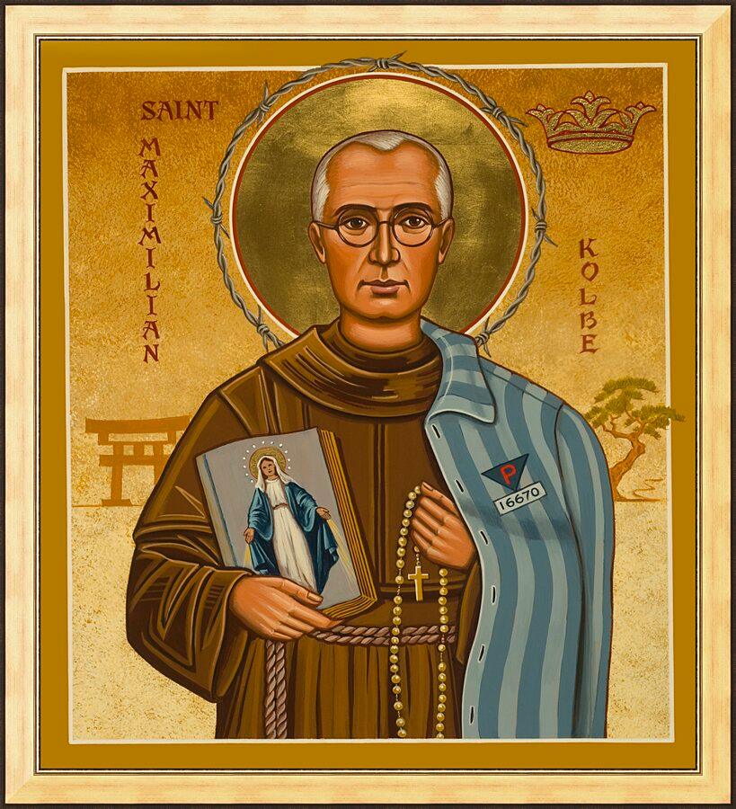 Wall Frame Gold - St. Maximilian Kolbe by Joan Cole - Trinity Stores