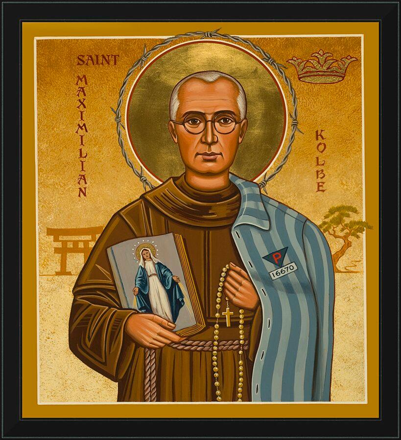 Wall Frame Black - St. Maximilian Kolbe by Joan Cole - Trinity Stores