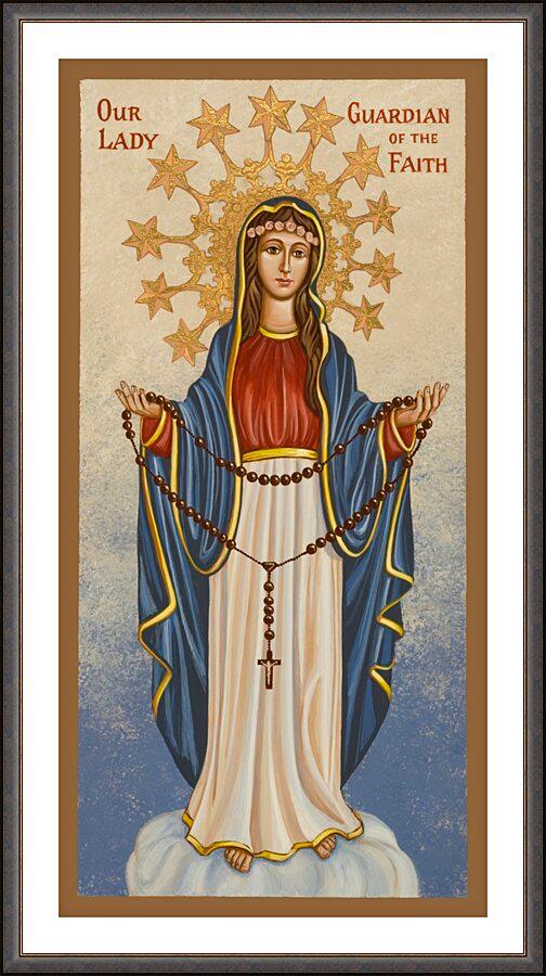 Wall Frame Espresso, Matted - Our Lady Guardian of the Faith by Joan Cole - Trinity Stores