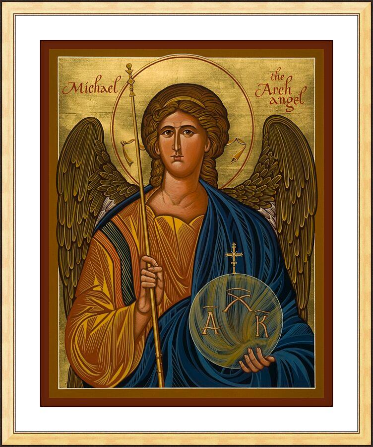 Wall Frame Gold, Matted - St. Michael Archangel by Joan Cole - Trinity Stores