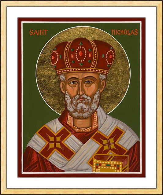 Wall Frame Gold, Matted - St. Nicholas by Joan Cole - Trinity Stores