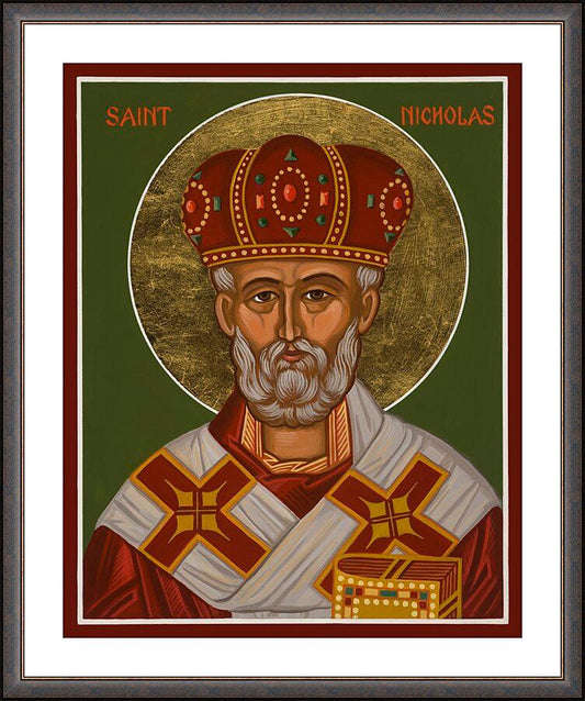 Wall Frame Espresso, Matted - St. Nicholas by Joan Cole - Trinity Stores