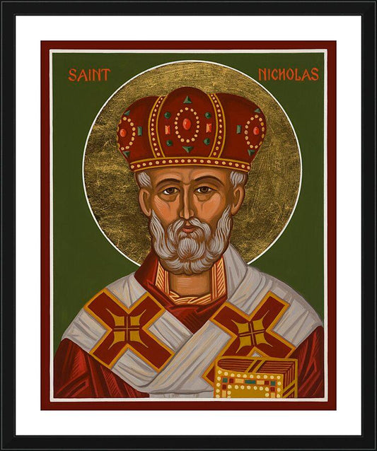 Wall Frame Black, Matted - St. Nicholas by Joan Cole - Trinity Stores