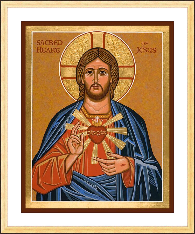 Wall Frame Gold, Matted - Sacred Heart by Joan Cole - Trinity Stores