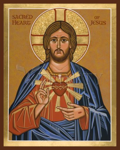 Wall Frame Gold, Matted - Sacred Heart by Joan Cole - Trinity Stores