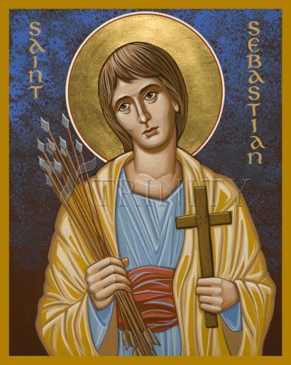 Wall Frame Black, Matted - St. Sebastian by Joan Cole - Trinity Stores