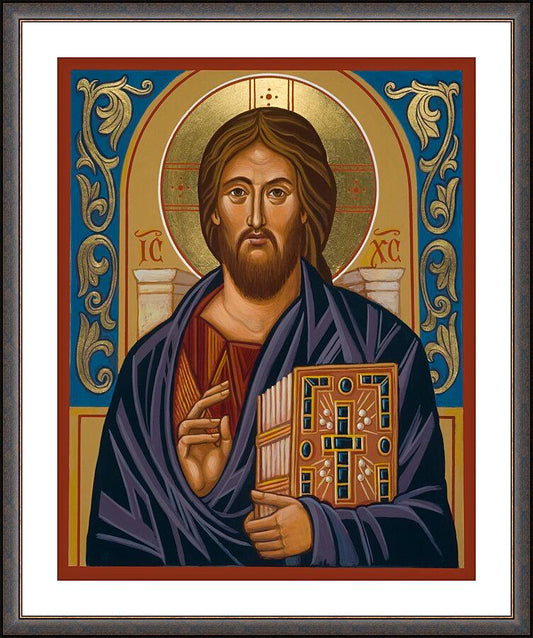 Wall Frame Espresso, Matted - Sinai Christ by Joan Cole - Trinity Stores