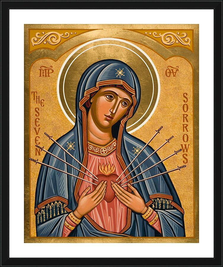 Wall Frame Black, Matted - Seven Sorrows by Joan Cole - Trinity Stores
