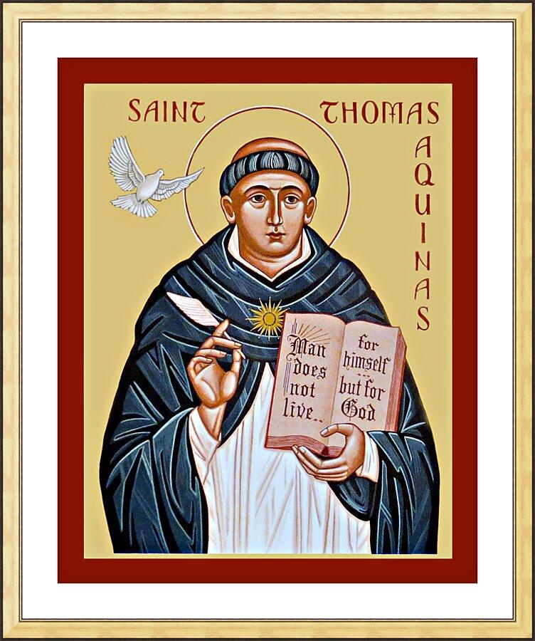 Wall Frame Gold, Matted - St. Thomas Aquinas by Joan Cole - Trinity Stores