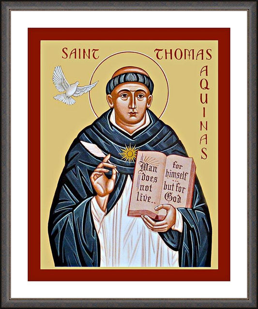 Wall Frame Espresso, Matted - St. Thomas Aquinas by Joan Cole - Trinity Stores
