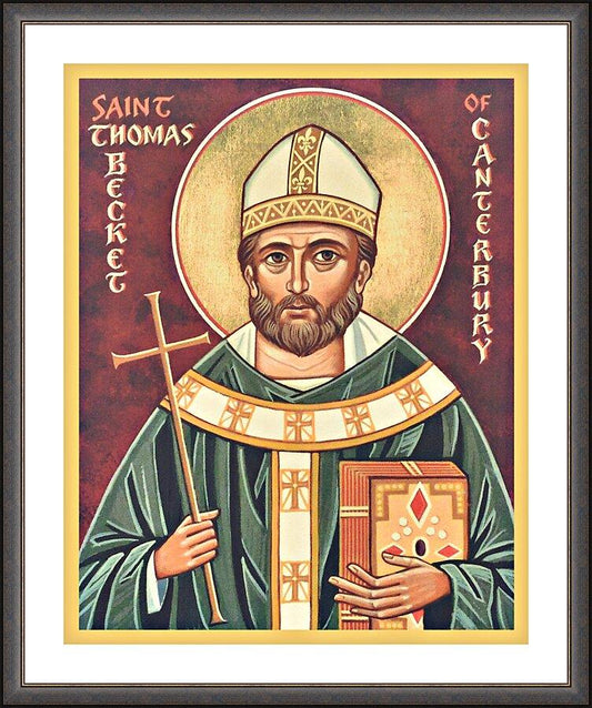 Wall Frame Espresso, Matted - St. Thomas Becket by Joan Cole - Trinity Stores
