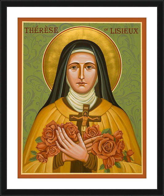 Wall Frame Black, Matted - St. Thérèse of Lisieux by Joan Cole - Trinity Stores