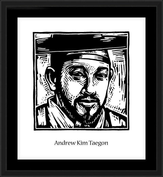 Wall Frame Black, Matted - St. Andrew Kim Taegon by Julie Lonneman - Trinity Stores