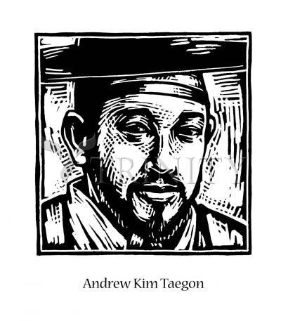Wall Frame Espresso, Matted - St. Andrew Kim Taegon by Julie Lonneman - Trinity Stores