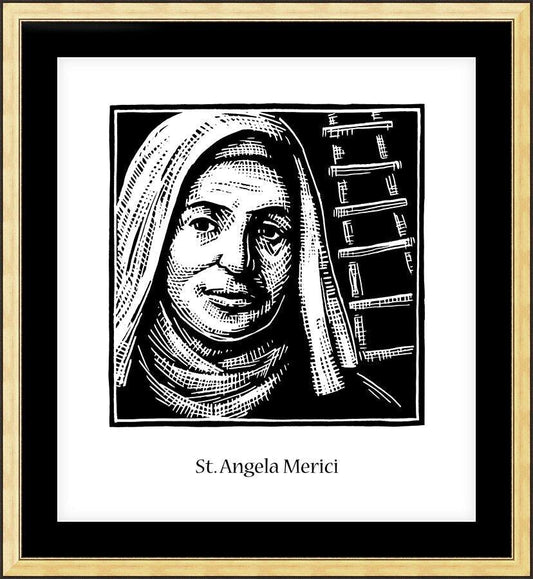 Wall Frame Gold, Matted - St. Angela Merici by Julie Lonneman - Trinity Stores