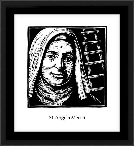 Wall Frame Black, Matted - St. Angela Merici by Julie Lonneman - Trinity Stores