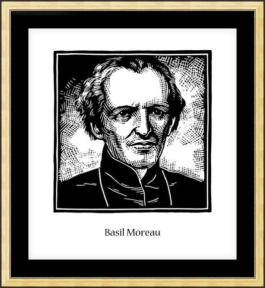 Wall Frame Gold, Matted - Bl. Basil Moreau by Julie Lonneman - Trinity Stores