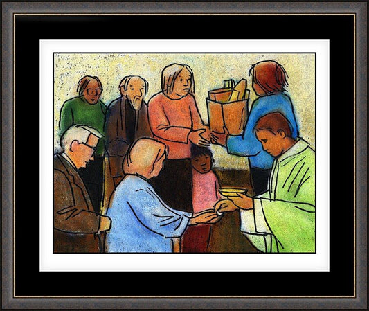 Wall Frame Espresso, Matted - Bread Lines by Julie Lonneman - Trinity Stores