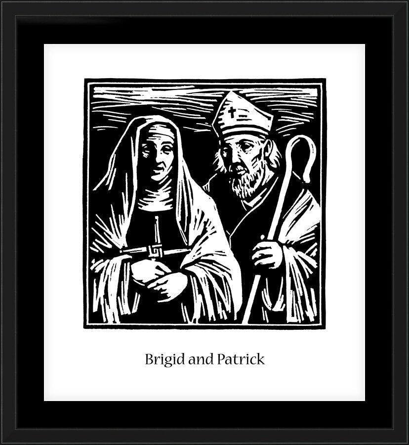 Wall Frame Black, Matted - Sts. Brigid and Patrick by Julie Lonneman - Trinity Stores