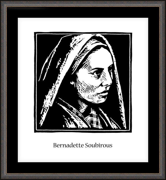 Wall Frame Espresso, Matted - St. Bernadette Soubirous by Julie Lonneman - Trinity Stores