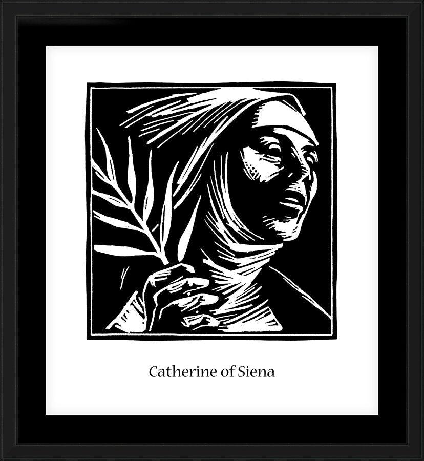 Wall Frame Black, Matted - St. Catherine of Siena by Julie Lonneman - Trinity Stores