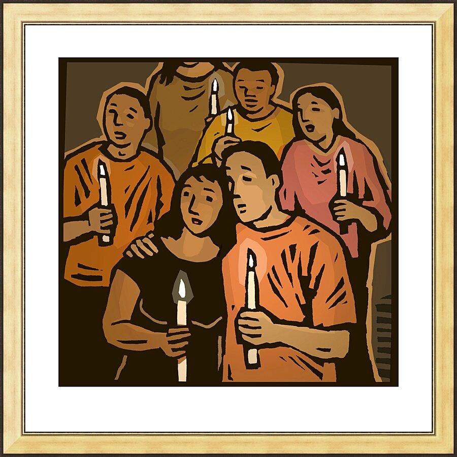 Wall Frame Gold - Candlelight Vigil by Julie Lonneman - Trinity Stores