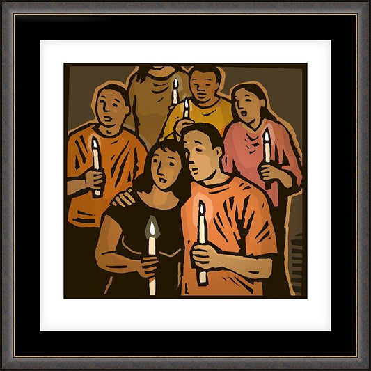 Wall Frame Espresso, Matted - Candlelight Vigil by Julie Lonneman - Trinity Stores