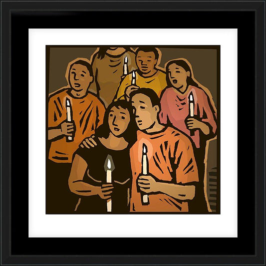 Wall Frame Black, Matted - Candlelight Vigil by Julie Lonneman - Trinity Stores
