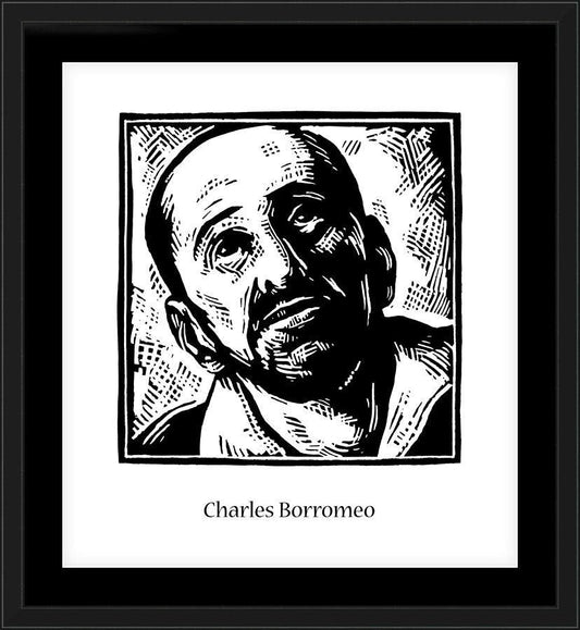 Wall Frame Black, Matted - St. Charles Borromeo by Julie Lonneman - Trinity Stores