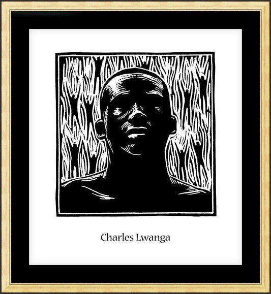 Wall Frame Gold, Matted - St. Charles Lwanga by Julie Lonneman - Trinity Stores