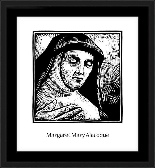 Wall Frame Black, Matted - St. Margaret Mary Alacoque by Julie Lonneman - Trinity Stores