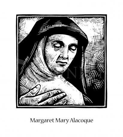 Wall Frame Black, Matted - St. Margaret Mary Alacoque by Julie Lonneman - Trinity Stores