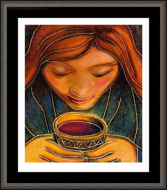 Wall Frame Espresso, Matted - Communion Cup by Julie Lonneman - Trinity Stores