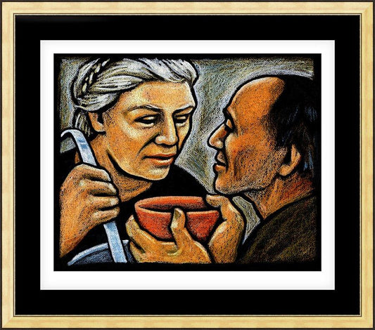 Wall Frame Gold, Matted - Dorothy Day Feeding the Hungry by Julie Lonneman - Trinity Stores
