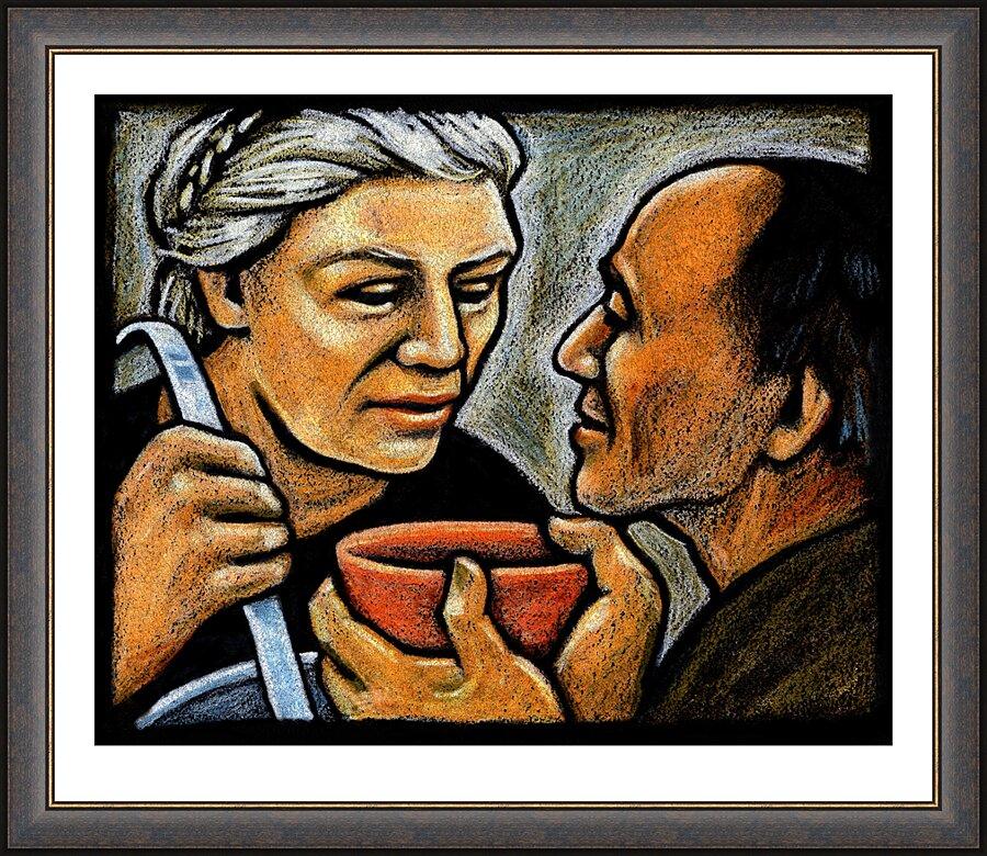 Wall Frame Espresso - Dorothy Day Feeding the Hungry by Julie Lonneman - Trinity Stores