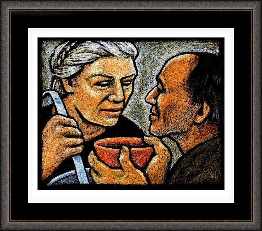 Wall Frame Espresso, Matted - Dorothy Day Feeding the Hungry by Julie Lonneman - Trinity Stores