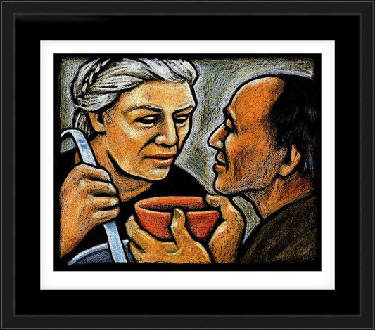 Wall Frame Black, Matted - Dorothy Day Feeding the Hungry by Julie Lonneman - Trinity Stores