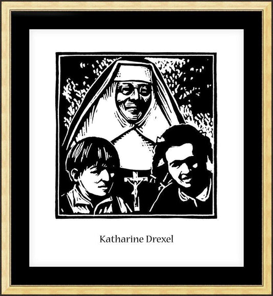 Wall Frame Gold, Matted - St. Katharine Drexel by Julie Lonneman - Trinity Stores