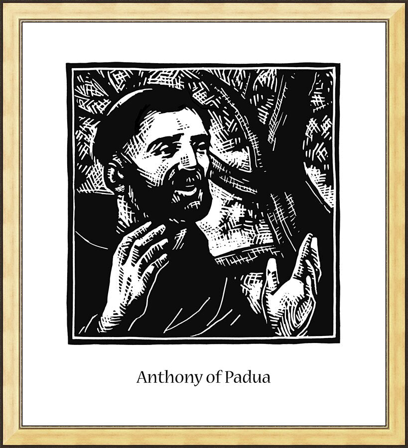 Wall Frame Gold - St. Anthony of Padua by J. Lonneman