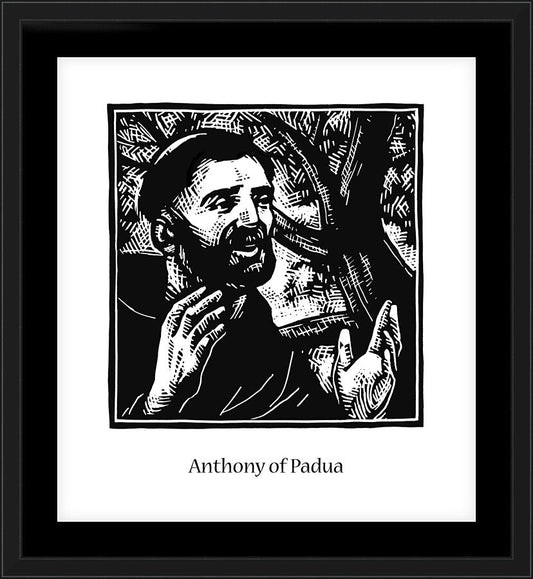 Wall Frame Black, Matted - St. Anthony of Padua by J. Lonneman