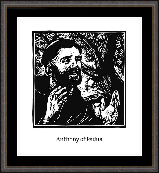 Wall Frame Espresso, Matted - St. Anthony of Padua by J. Lonneman