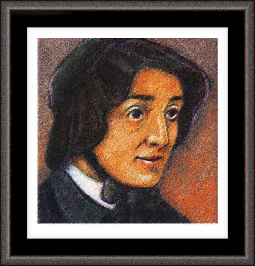 Wall Frame Espresso, Matted - St. Elizabeth Ann Seton by Julie Lonneman - Trinity Stores