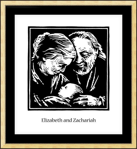 Wall Frame Gold, Matted - St. Elizabeth and Zachariah by Julie Lonneman - Trinity Stores