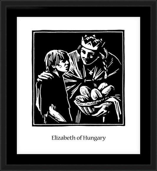 Wall Frame Black, Matted - St. Elizabeth of Hungary by Julie Lonneman - Trinity Stores