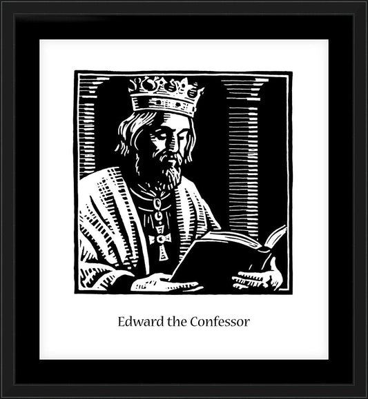 Wall Frame Black, Matted - St. Edward the Confessor by J. Lonneman