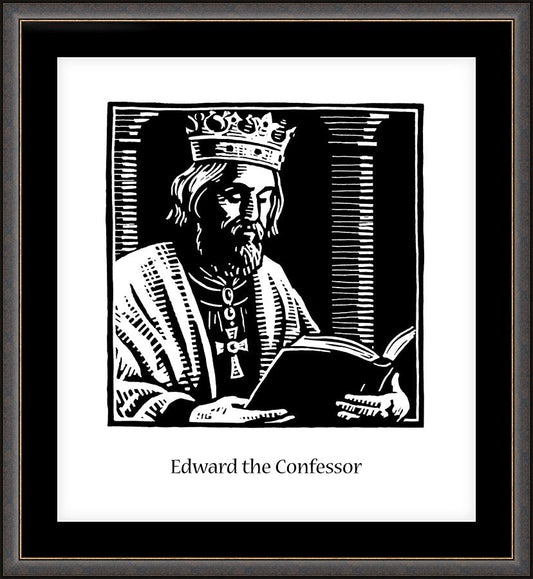 Wall Frame Espresso, Matted - St. Edward the Confessor by J. Lonneman