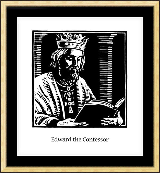 Wall Frame Gold, Matted - St. Edward the Confessor by J. Lonneman