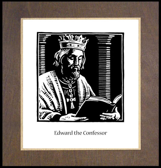 St. Edward the Confessor - Wood Plaque Premium