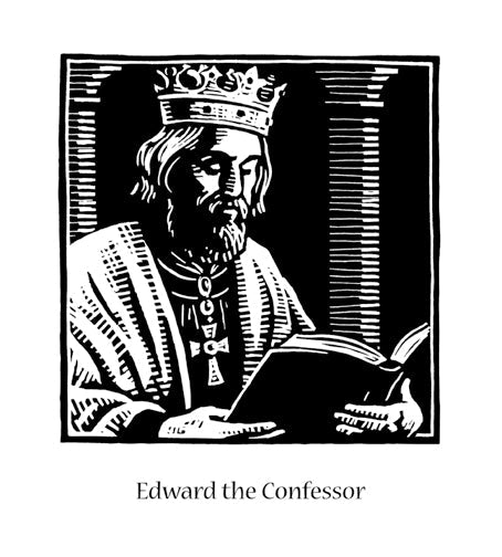 Wall Frame Black, Matted - St. Edward the Confessor by J. Lonneman