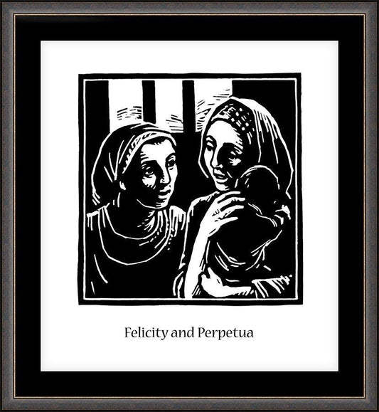Wall Frame Espresso, Matted - Sts. Felicity and Perpetua by Julie Lonneman - Trinity Stores